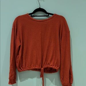 Hollister Women's Rust Waffle Knit Top